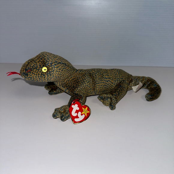 Ty Beanie Baby Scaly Green Plush Toy nwt new vintage lizard - Picture 1 of 9